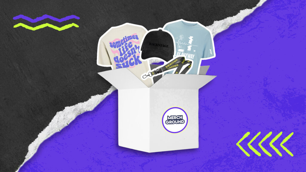 Karton aus dem Merch kommt
