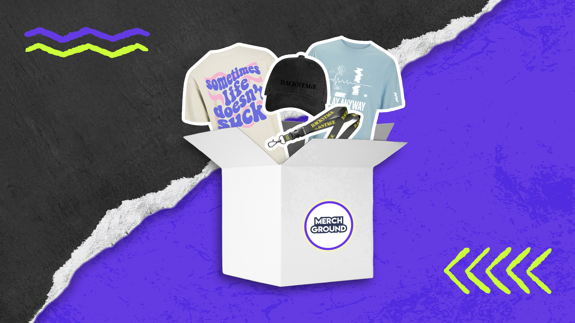Karton aus dem Merch kommt