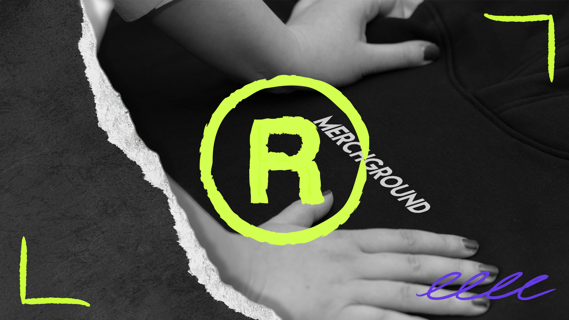 Merchground Pulli, darüber ein R