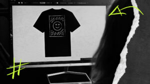 T-shirt auf Bildschirm
